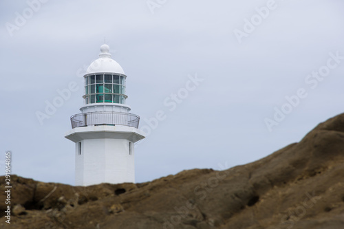 Shirahama, Minamiboso, Chiba, Japan, 09/21/2019 , The Nojimasaki lighthouse, located in the most southernmost part of Chiba prefecture. It is the second oldest lighthouse in Japan. photo