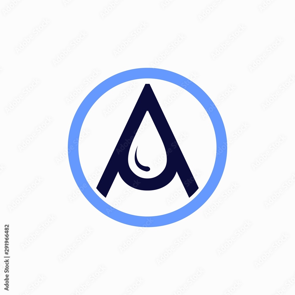 Water drops formed letter A Water drops formed letter A