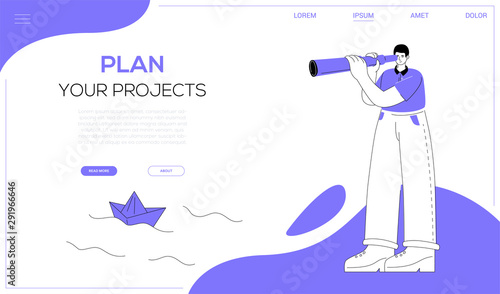 Plan your projects - flat design style web banner