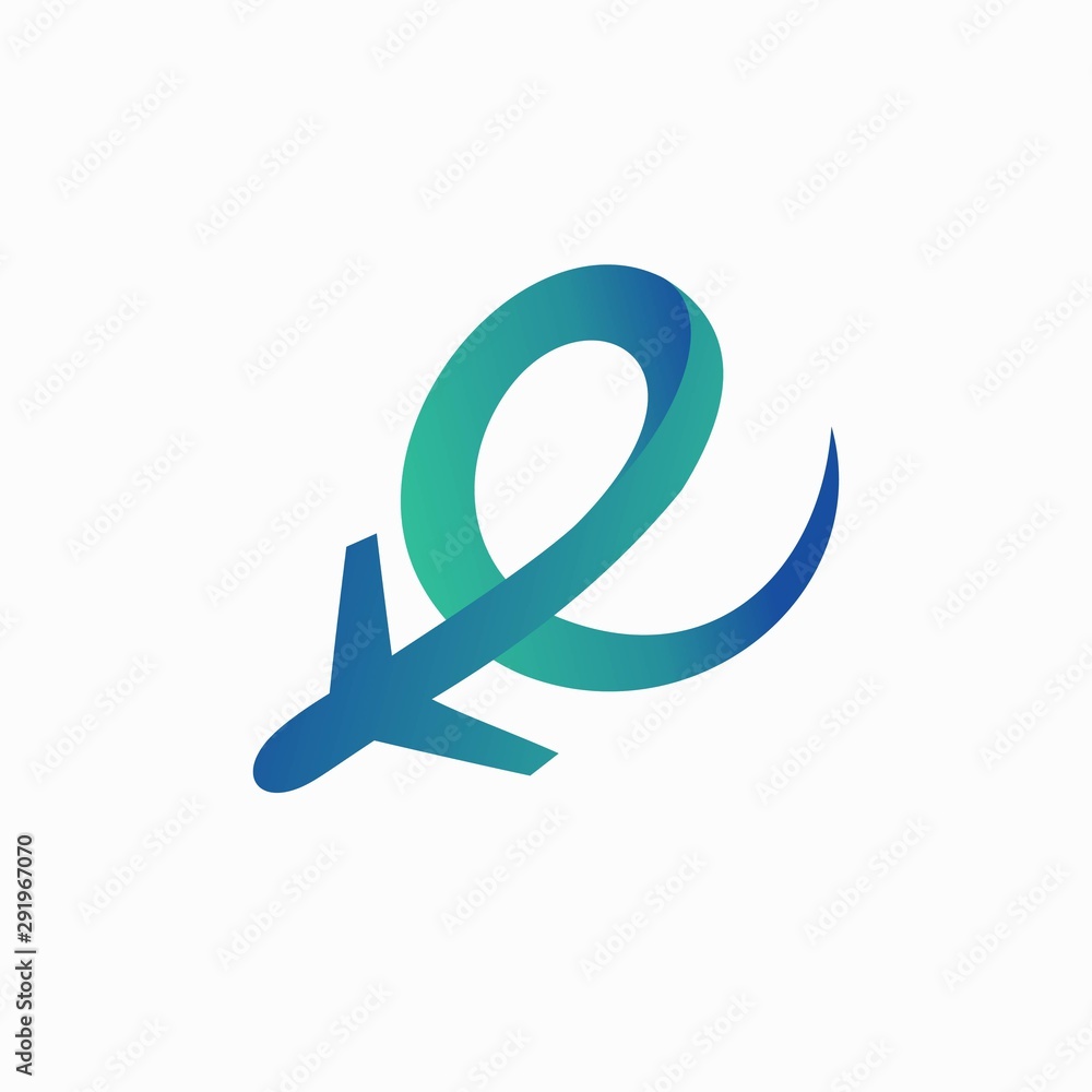 aircraft logo accompanied by clouds forming letter E aircraft logo accompanied by clouds forming letter E