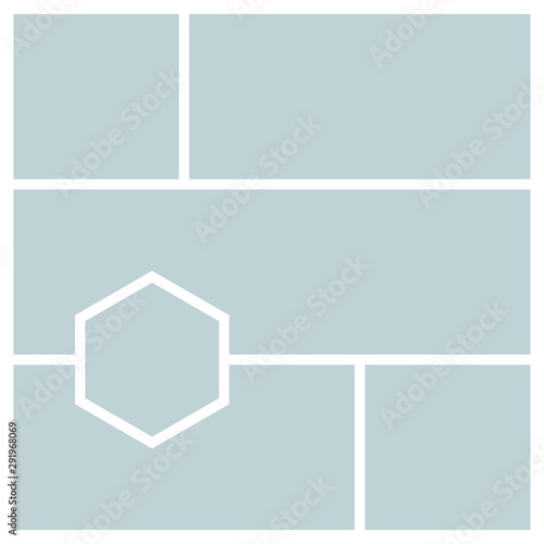 Vector Mood Board & Branding Presentation. Creative Theme Mood Board, Logo Template, Collage Frames with Universal Colour Palette. Picture Display & Montage. - Vector