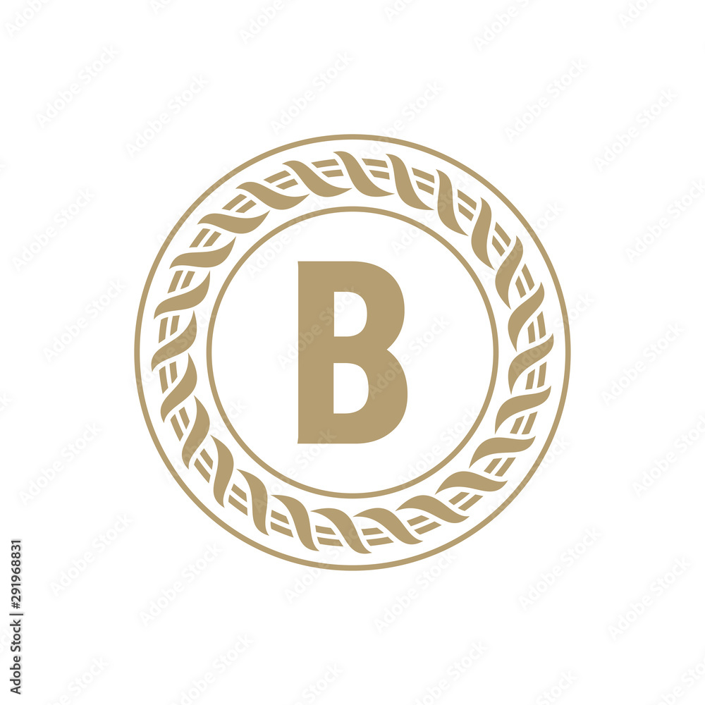 Initial B with Circle Logo Template. Elegant Logo Letter B With Circle Concept Design Vector. Icon Symbol.