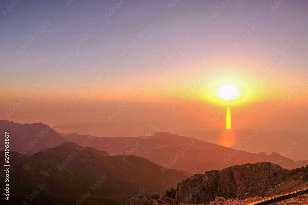 sunset in mountains sunset in mountains