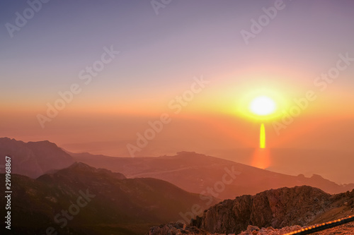 sunset in mountains