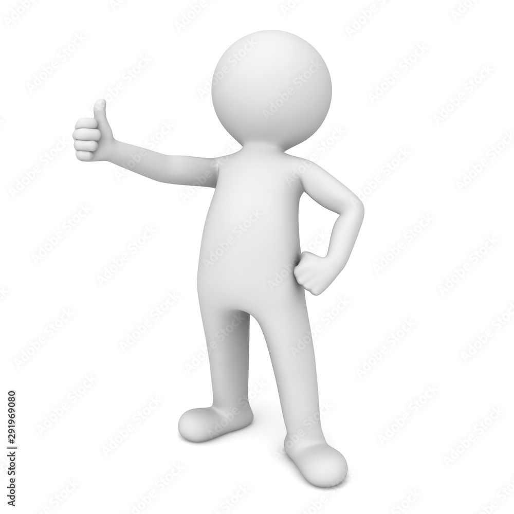 3d man showing thumbs up sign isolated over white background 3D rendering 3d man showing thumbs up sign isolated over white background 3D rendering
