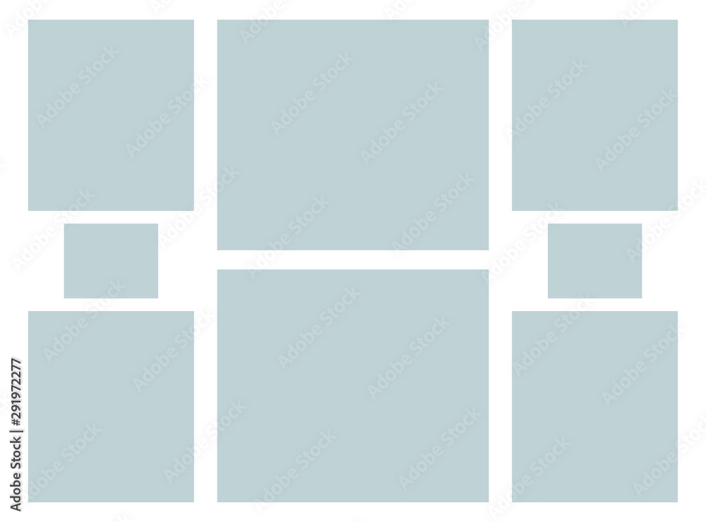 Fototapeta premium Vector Mood Board & Branding Presentation. Creative Theme Mood Board, Logo Template, Collage Frames with Universal Colour Palette. Picture Display & Montage. - Vector