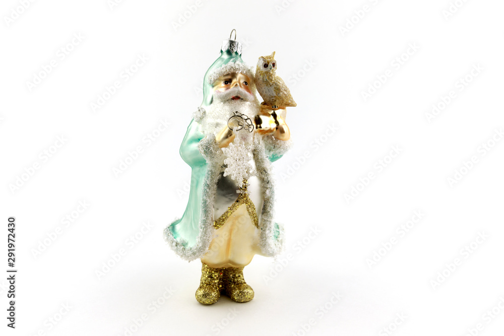 Christmas ornament or figurine on white background with clipping path.