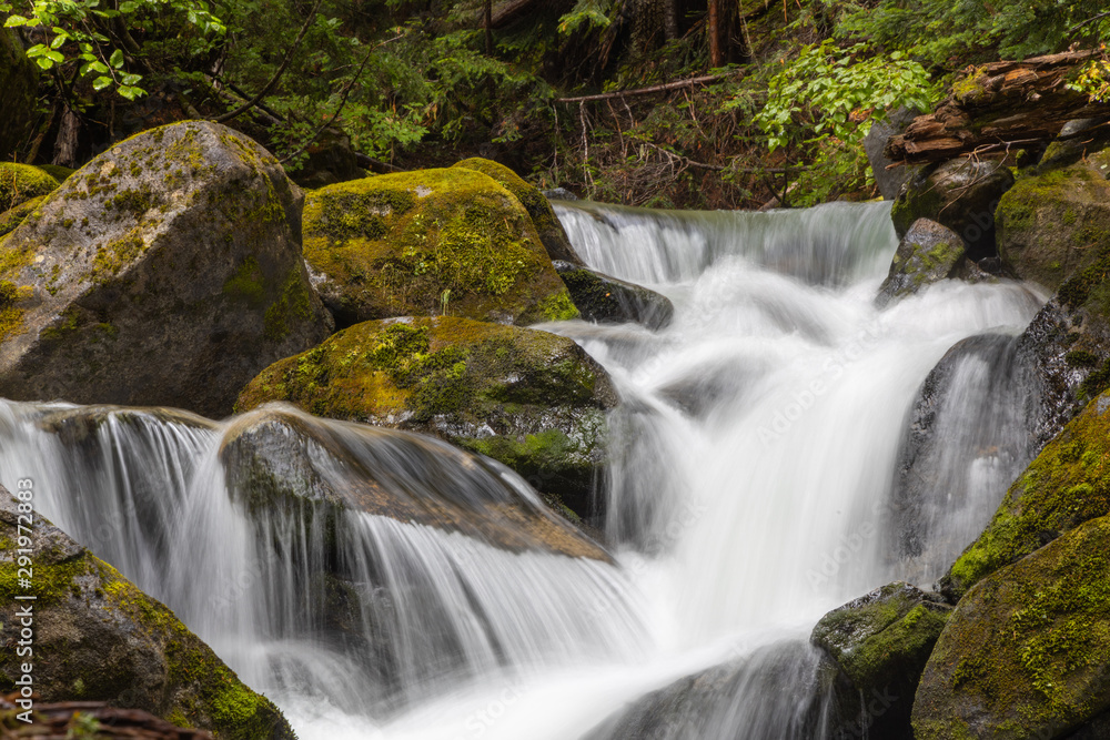 Fototapeta premium Waterfall with moss covered rocks