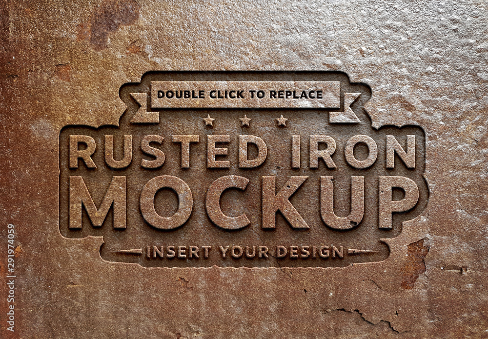 Rusted Metal Text Effect Mockup Stock Template | Adobe Stock