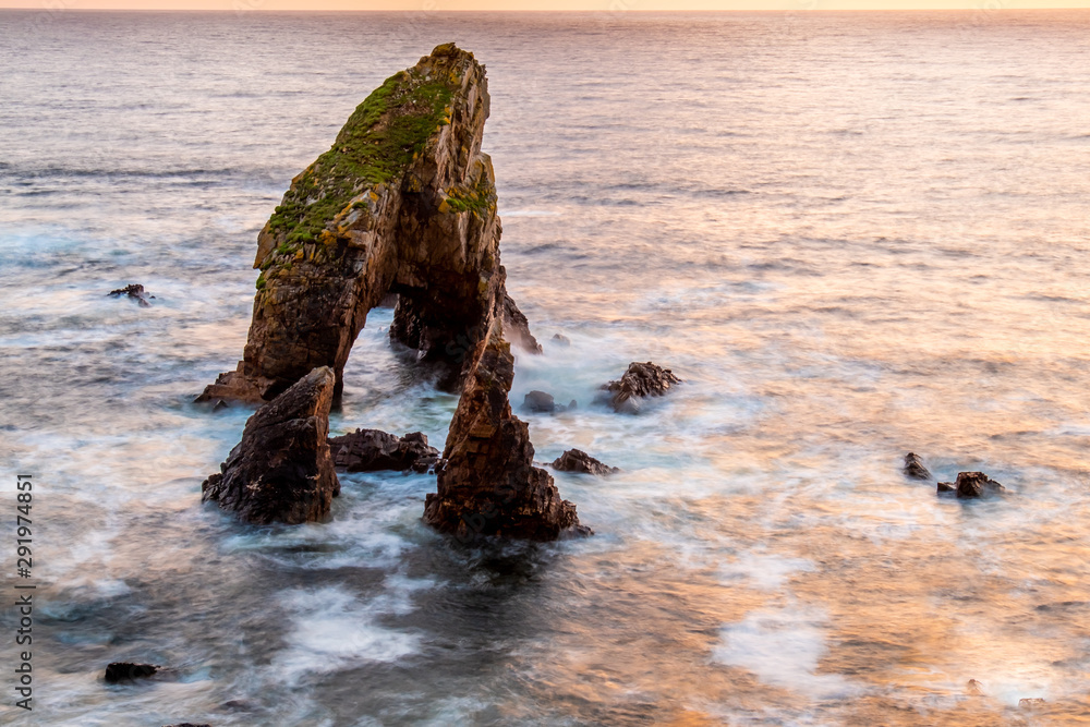 Long tme exposure of Crohy Head Sea Arch Breeches during sunset - County Donegal, Ireland Long tme exposure of Crohy Head Sea Arch Breeches during sunset - County Donegal, Ireland