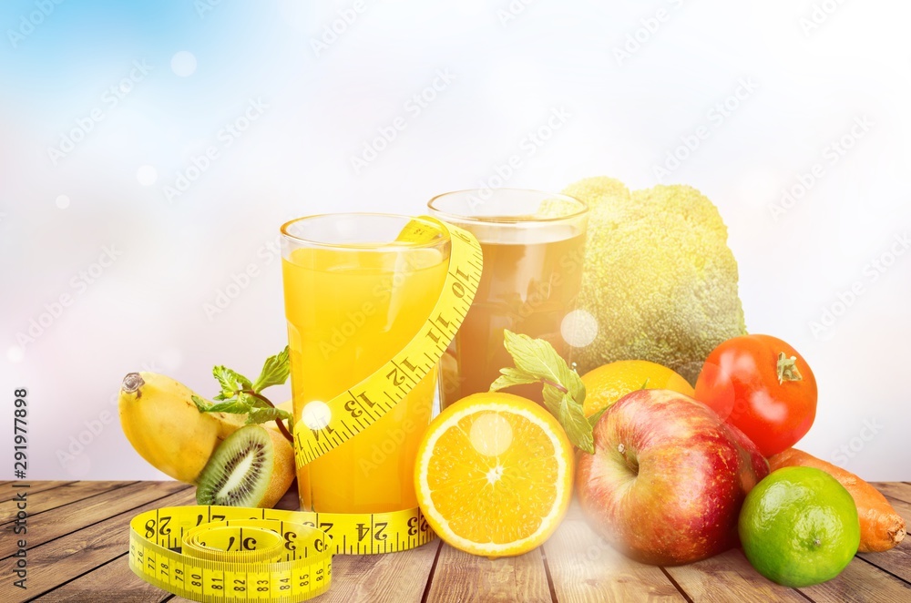 Diet and nutrition. Fresh fruits, vegetables and juice Diet and nutrition. Fresh fruits, vegetables and juice