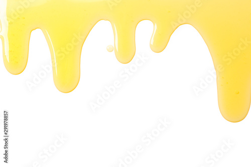 Flow of sweet honey isolated on white background