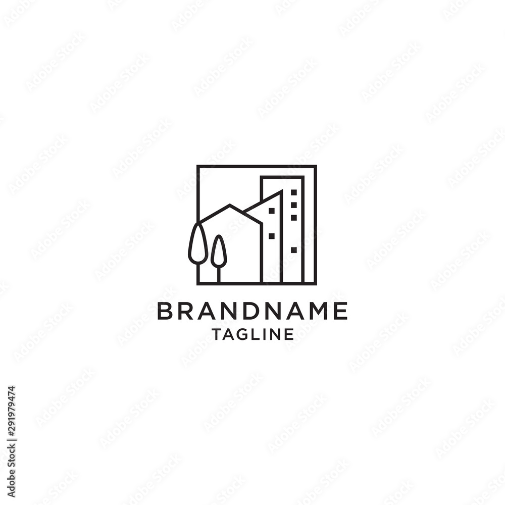 Real Estate Logo Design Template. Building, Apartment, Line art - Vector Real Estate Logo Design Template. Building, Apartment, Line art - Vector