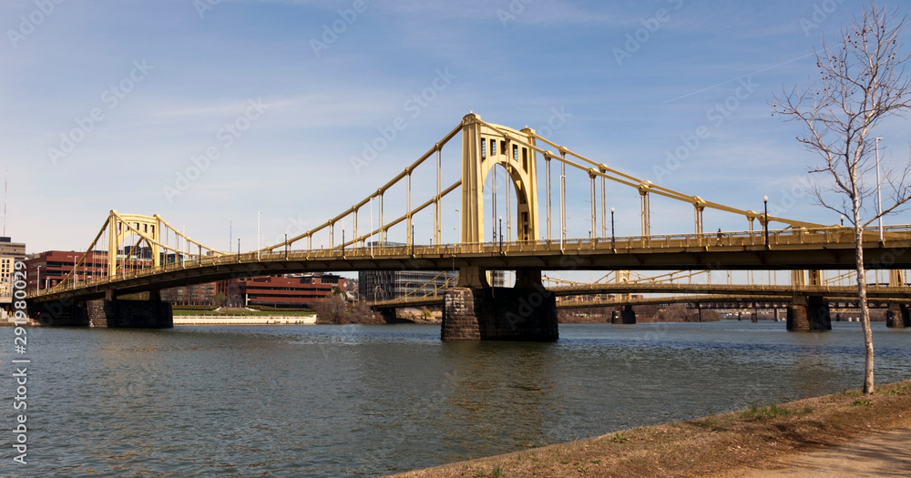 Fototapeta premium Pittsburgh bridge spanning the Allegheny River.