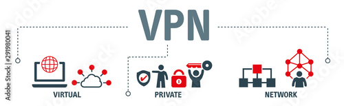 VPN - Banner virtual private network - vector illustration