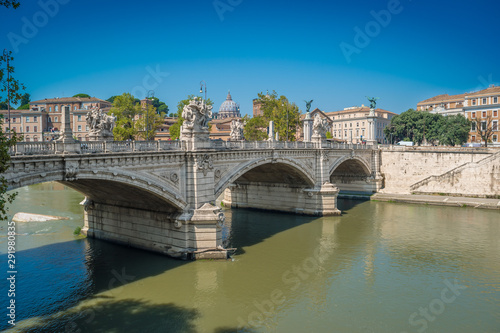 Vittorio Emanuele II Bridge in Rome, Italy