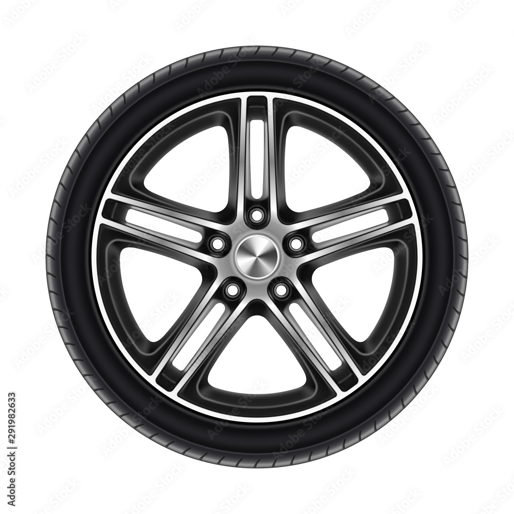 Wheel of car isolated on white or automobile tire Wheel of car isolated on white or automobile tire