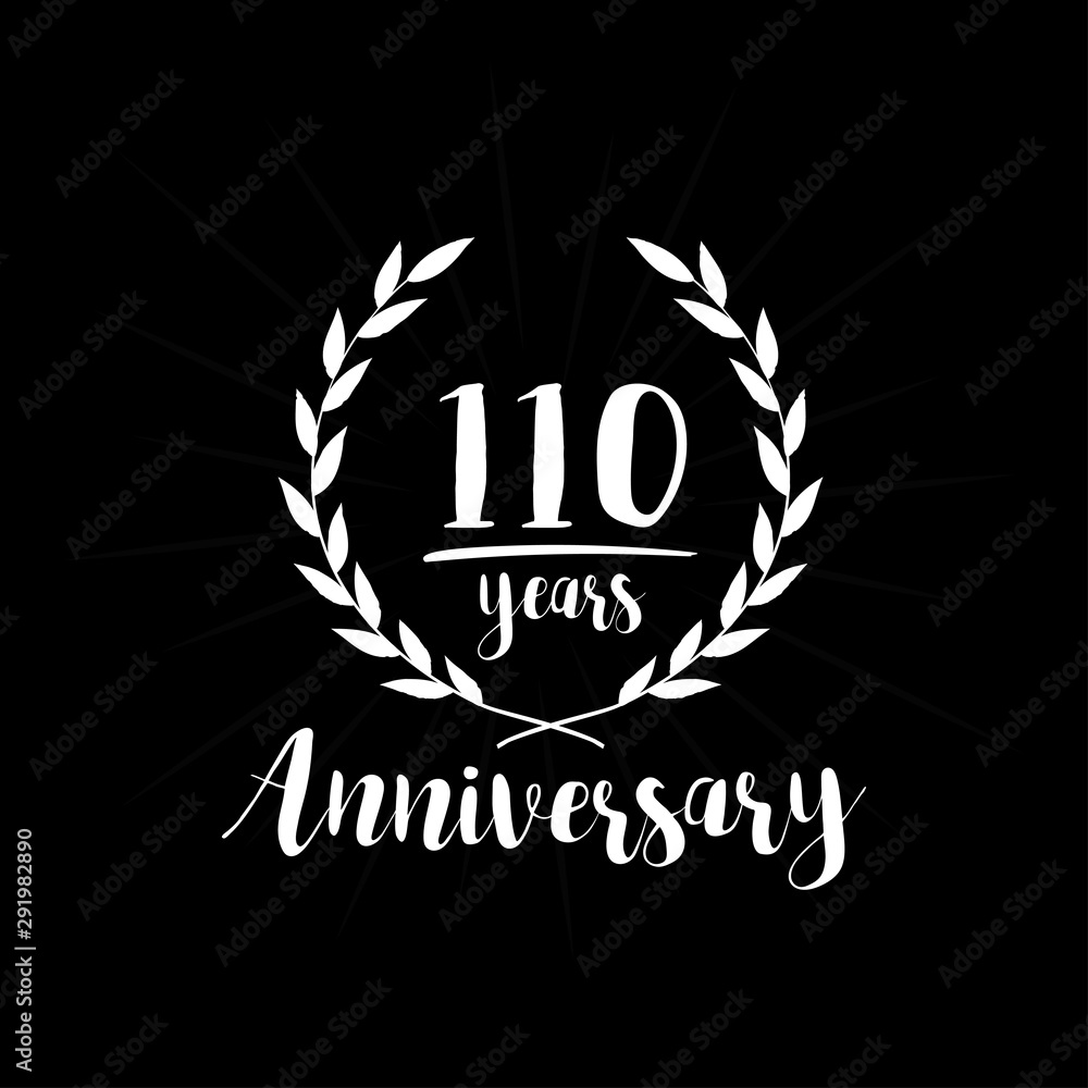 110 years anniversary celebration logo. One hundred and ten years celebrating watercolor design template. Vector and illustration. 110 years anniversary celebration logo. One hundred and ten years celebrating watercolor design template. Vector and illustration.