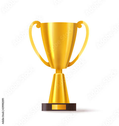 3d sport trophy or realistic golden cup