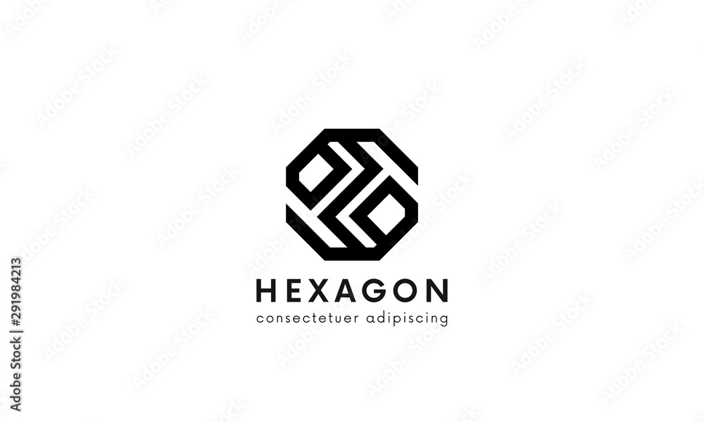 Clean linear hexagon logo geometric icon sign vector design. Clean linear hexagon logo geometric icon sign vector design.