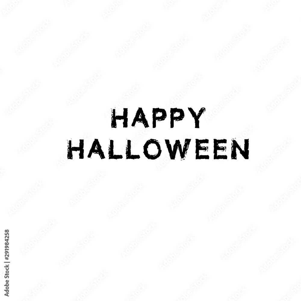 Happy Halloween text isolated on a white background. Calligraphy vector illustration