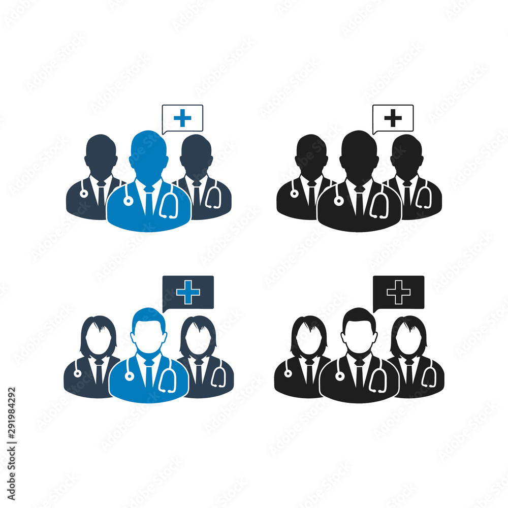 Medical Team Icon Set. Flat style vector EPS. Medical Team Icon Set. Flat style vector EPS.