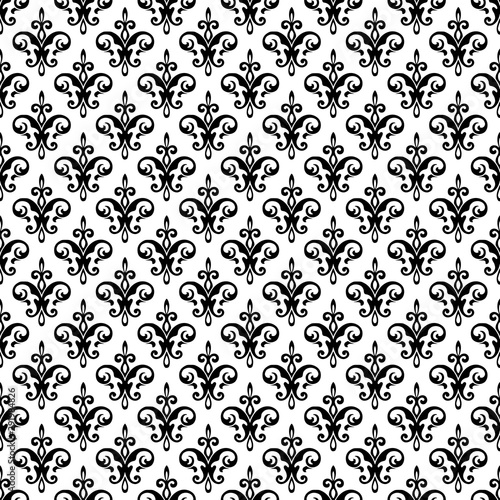 Royal fleur de lis seamless pattern - damask ornament vector.