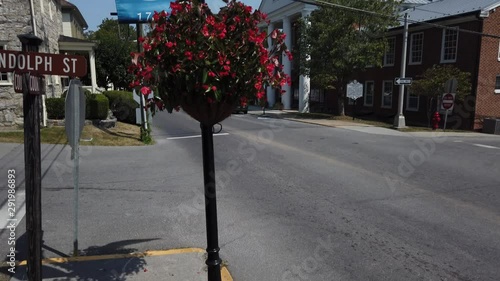 Camera pitches up to reveal the Greenbrier county courthouse in Lewisburg, WV. photo