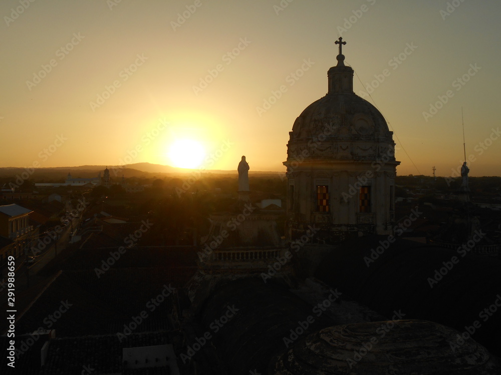 church at sunset