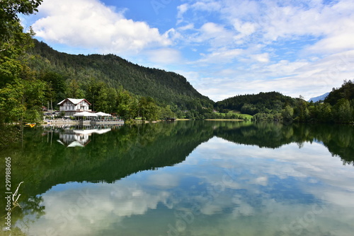 lake Thumsee near Bad Reichenhall town in Berchtesgadener Land in Germany