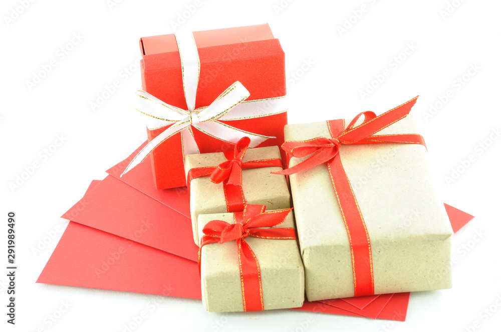 gift box and red envelope gift box and red envelope