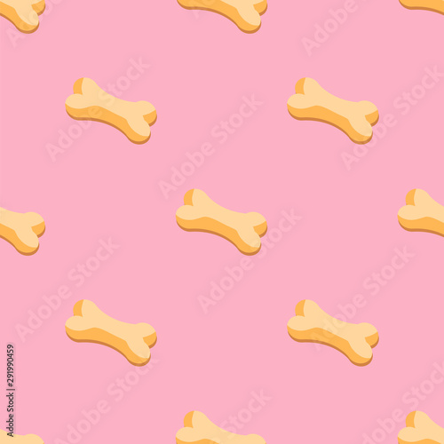 Bones for dog. Seamless vector pattern for pet items.