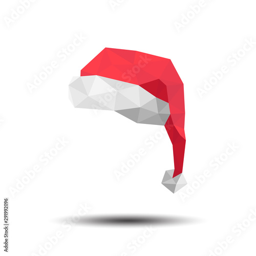 Polygon Santa Hat on white background