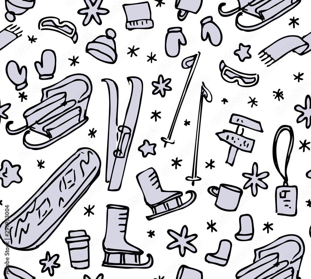 Winter sports seamless pattern Winter sports seamless pattern