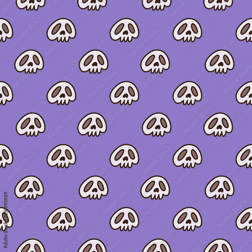 Halloween pattern with skull on a purple background. It can be used for packaging, wrapping paper, textile and etc. Halloween pattern with skull on a purple background. It can be used for packaging, wrapping paper, textile and etc.