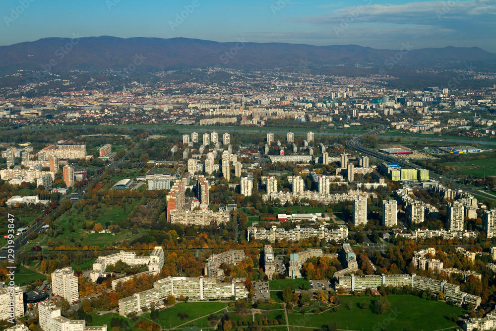 Aerial photo of Zagreb, Croatia