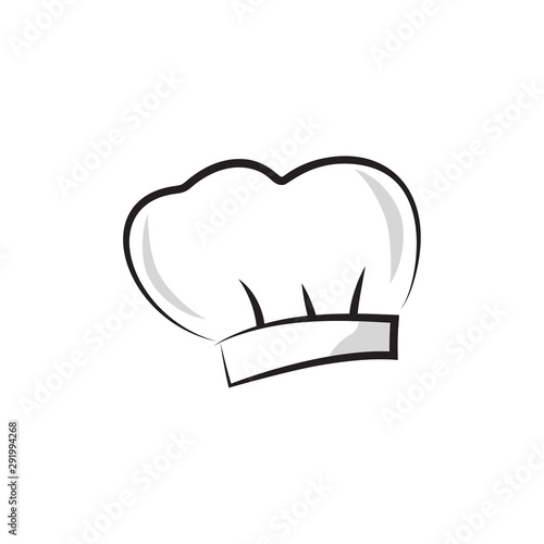 Vector chef hat. Baker cap isolated on white background.