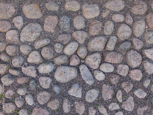 Old street or square cobblestone texture or background