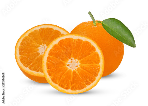 Fototapeta Naklejka Na Ścianę i Meble -  slice orange fruit isolated on white background