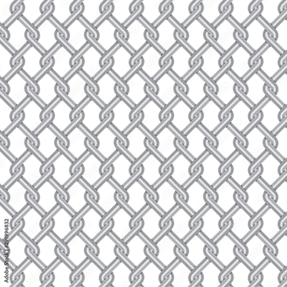 Fototapeta premium metallic grill weave texture with white background, vector Illustration