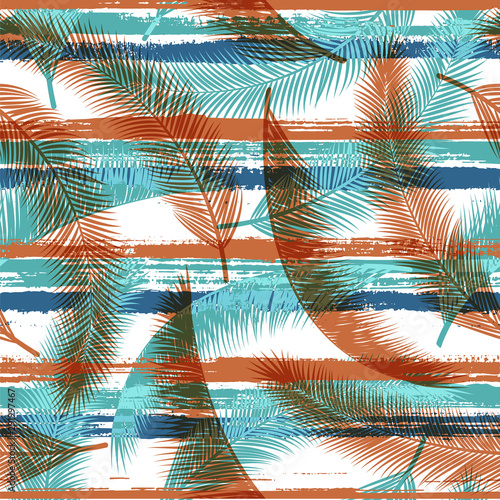 Decorative coconut palm leaves tree branches over 