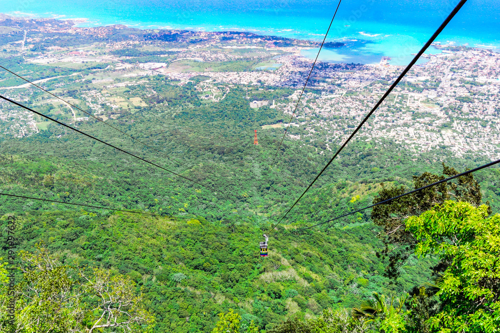 Arial View of Puerto Plata's Famous Cable Car. Arial View of Puerto Plata's Famous Cable Car.