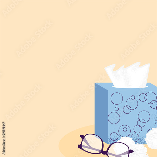 Autumn illness season design. Cold and sick