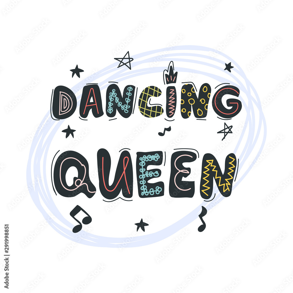 Premium Vector  Dancing queen quote lettering