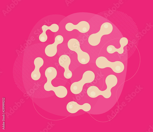Probiotics bacteria fluid banner vector. Symbol of gut flora in stomach.