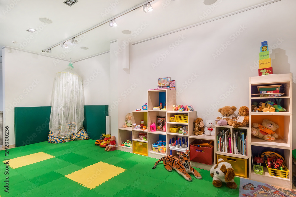 Wall Mural Playroom in the kindergarten with a lot of toys