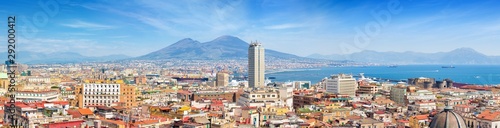 Panoramic view of Naples and Mount Vesuvius, Italy