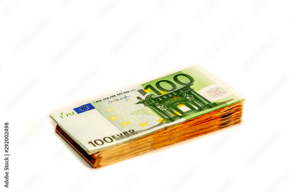 Stack of Folded EU Currency Notes on White background, euro, money Stack of Folded EU Currency Notes on White background, euro, money