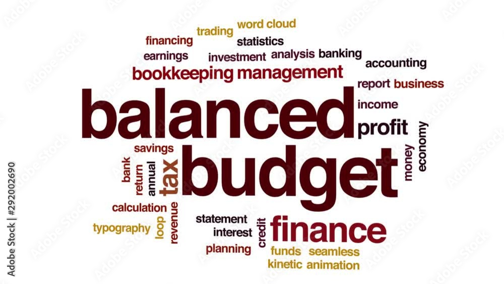 Balanced budget animated word cloud. Kinetic typography. Balanced budget animated word cloud. Kinetic typography.