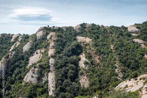 Mountain view near the abbey of Montserrat, taken on a sunny summer day, Barcelona, Spain